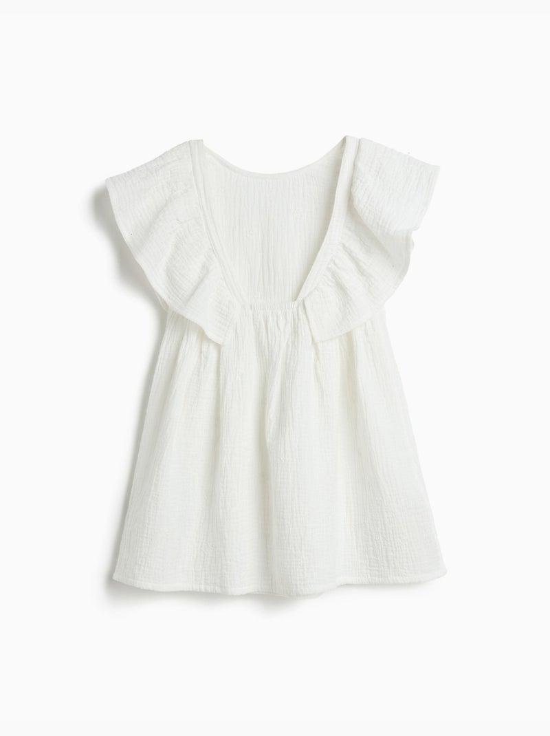 Vestido bordado, mo fashion Blanco - Kiabi