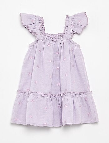 Vestido bordado sin mangas de algodón