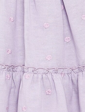 Vestido bordado sin mangas de algodón