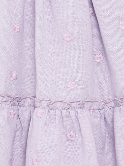 Vestido bordado sin mangas de algodón - Kiabi