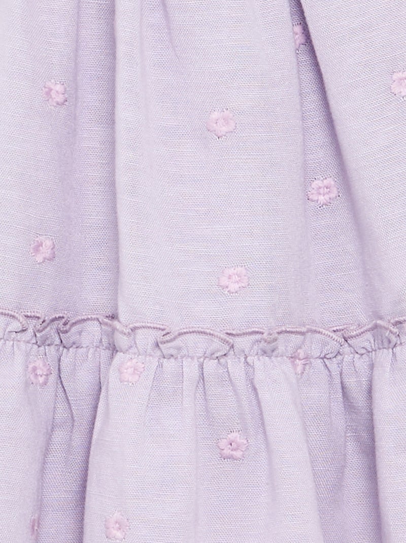 Vestido bordado sin mangas de algodón Purpura - Kiabi