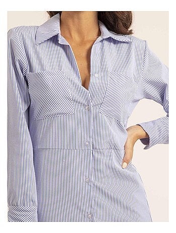 Vestido camisa largo a rayas IRNA