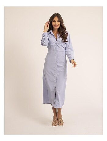 Vestido camisa largo a rayas IRNA