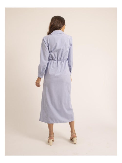 Vestido camisa largo a rayas IRNA - Kiabi