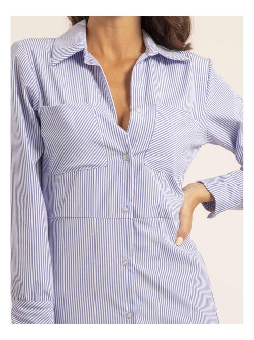 Vestido camisa largo a rayas IRNA - Kiabi