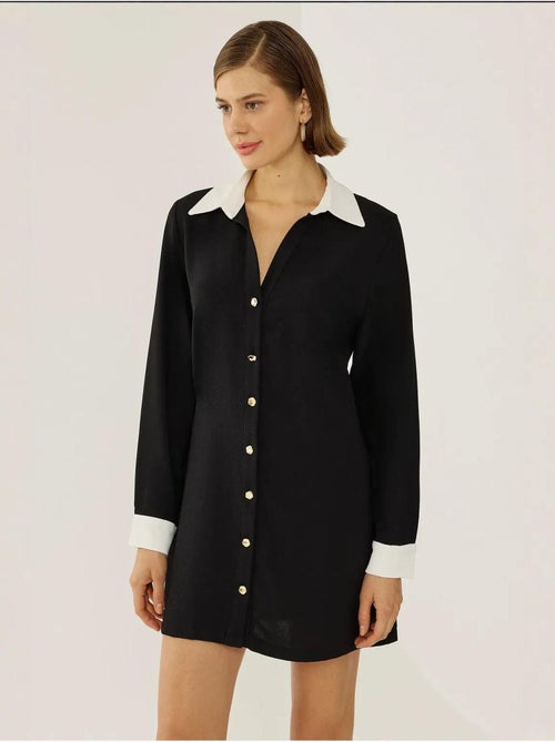 Vestido camisero abotonado - Kiabi