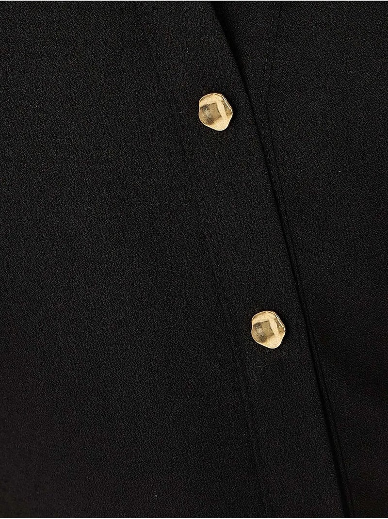 Vestido camisero abotonado Negro - Kiabi