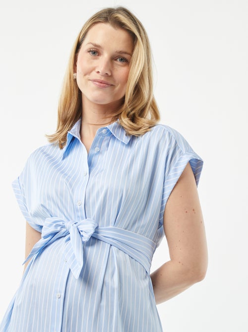 Vestido camisero anudable de premamá - Kiabi