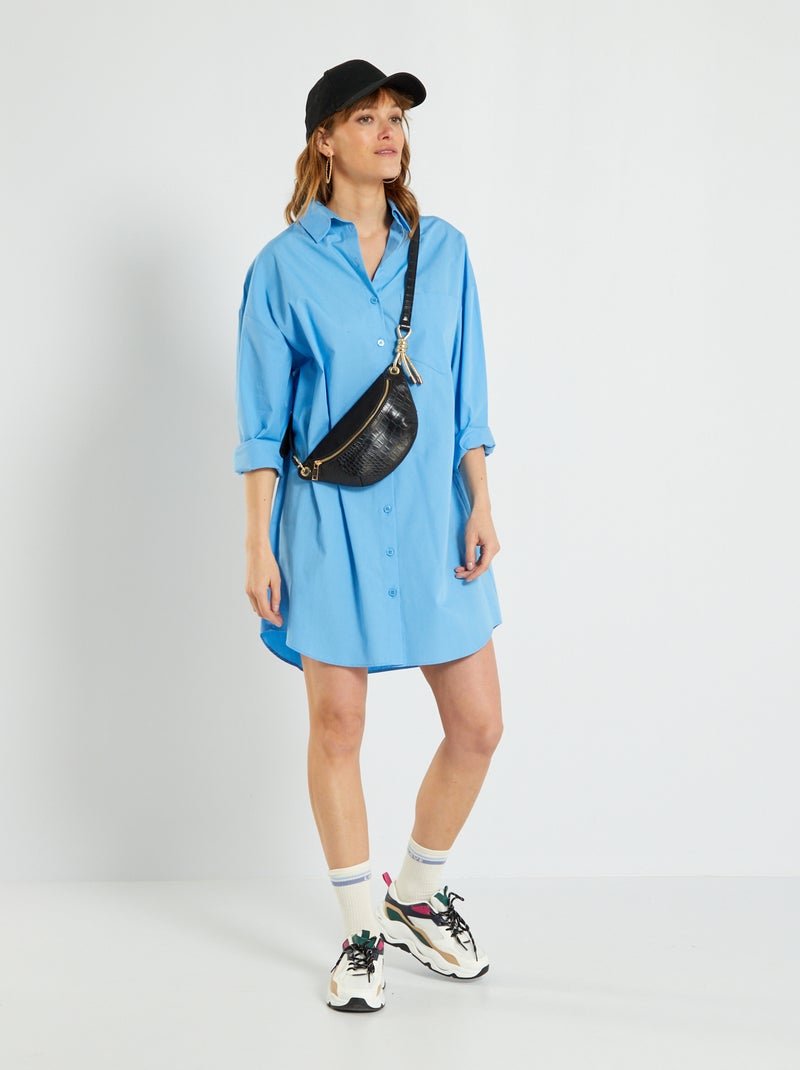 Vestido camisero azul - Kiabi