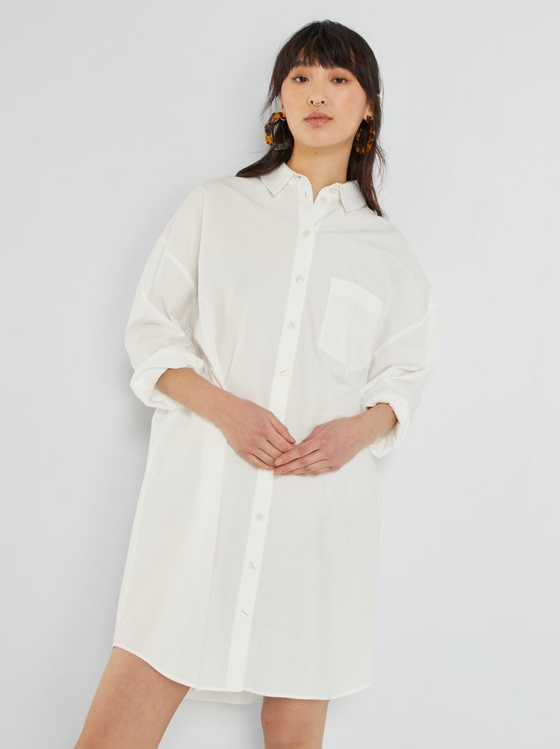 Vestido camisero Blanco - Kiabi