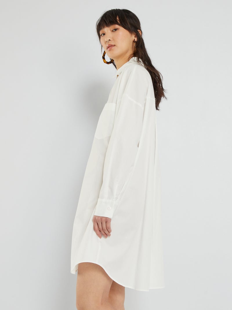 Vestido camisero Blanco - Kiabi