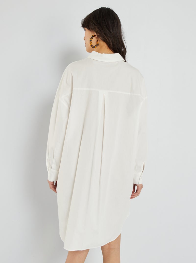 Vestido camisero Blanco - Kiabi