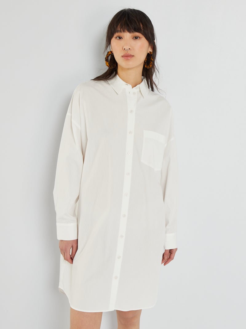 Vestido camisero Blanco - Kiabi
