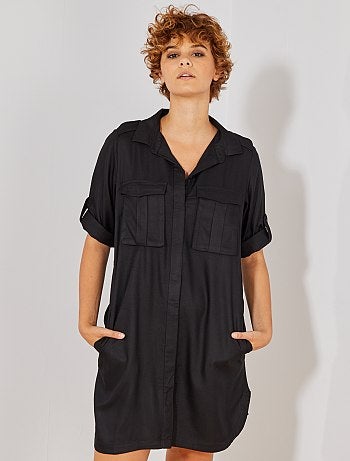 Vestido camisero con bolsillos - Kiabi