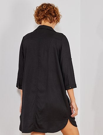 Vestido camisero con bolsillos - Kiabi