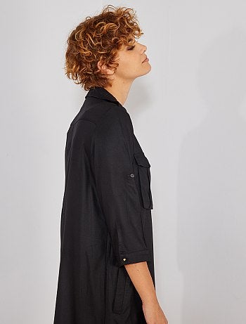 Vestido camisero con bolsillos - Kiabi