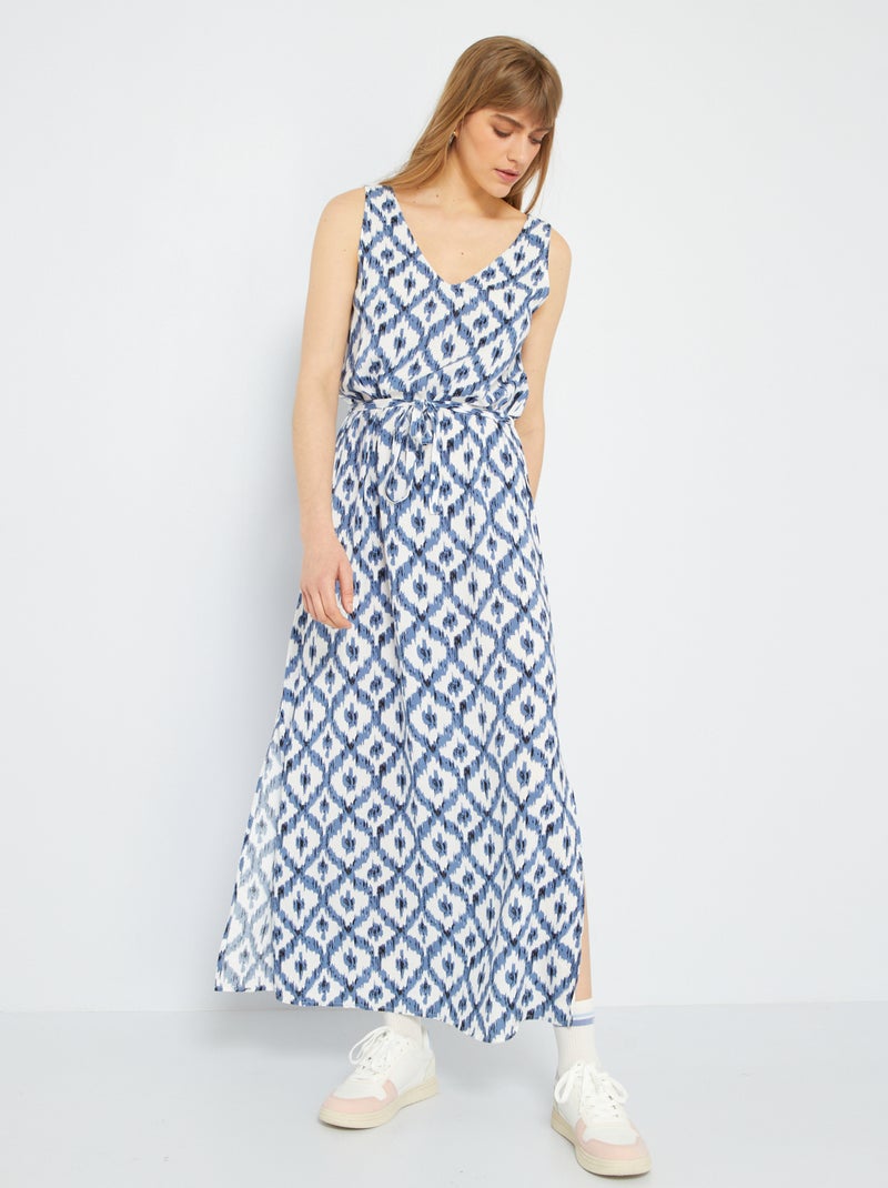 Vestido camisero con cinturón anudable 'JDY' ikat - Kiabi