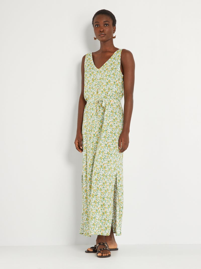 Vestido camisero con cinturón anudable 'JDY' VERDE - Kiabi