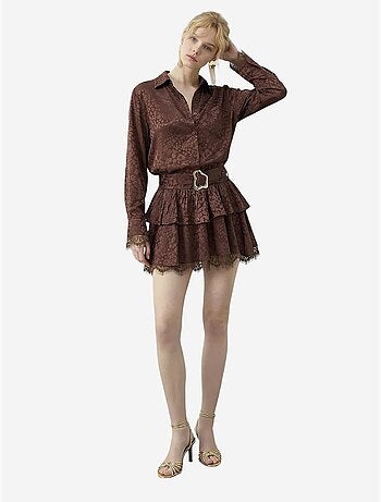 Vestido camisero con estampado de leopardo y cinturón de lucci