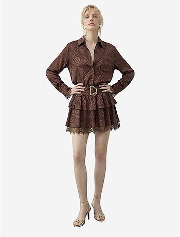 Vestido camisero con estampado de leopardo y cinturón de lucci