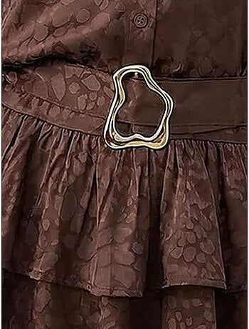 Vestido camisero con estampado de leopardo y cinturón de lucci