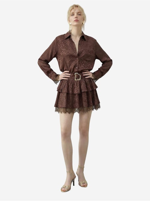 Vestido camisero con estampado de leopardo y cinturón de lucci - Kiabi