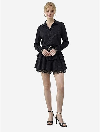 Vestido camisero con estampado de leopardo y cinturón de lucci