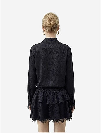 Vestido camisero con estampado de leopardo y cinturón de lucci