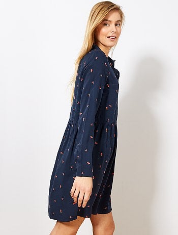 Vestido camisero con motivos - Kiabi