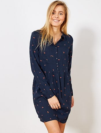 Vestido camisero con motivos - Kiabi