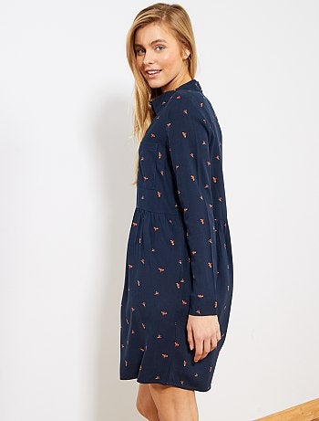Vestido camisero con motivos - Kiabi