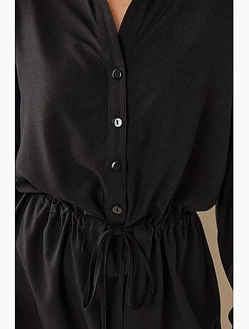 Vestido camisero corto de viscosa de corte relajado hiccup