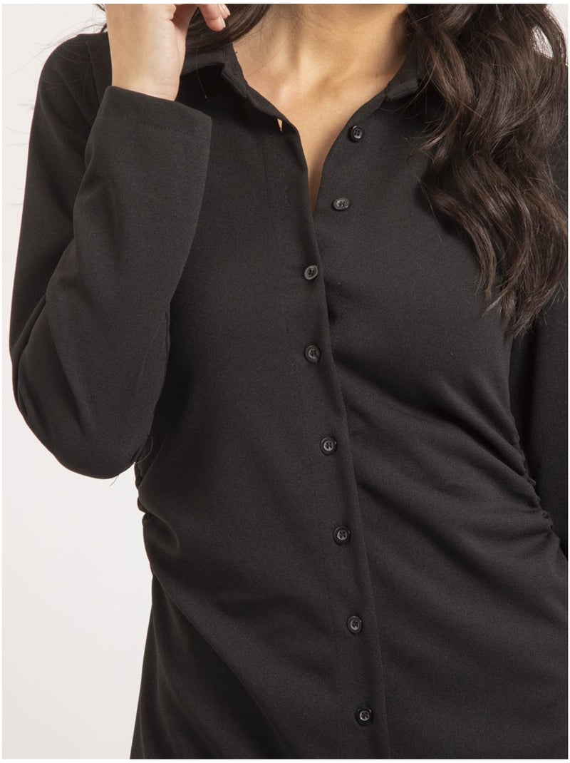 Vestido camisero corto IRATIA Negro - Kiabi