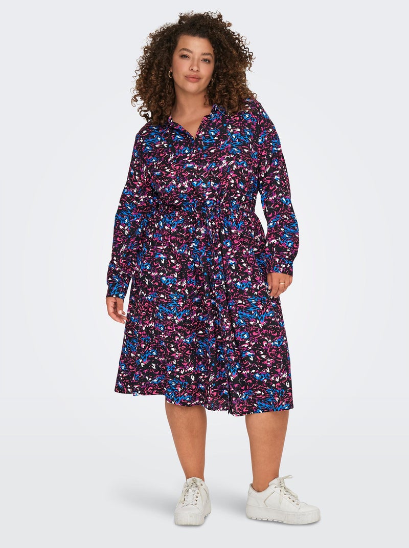 Vestido camisero corto 'Only Carmakoma' NEGRO - Kiabi