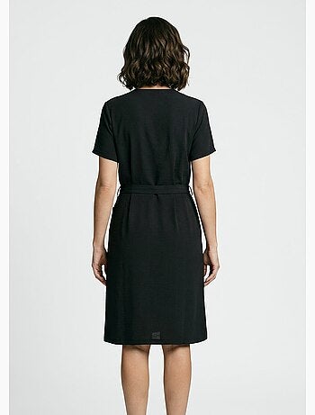 Vestido camisero de crepe, estilo étnico - Afibel