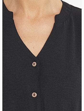 Vestido camisero de crepe, estilo étnico - Afibel