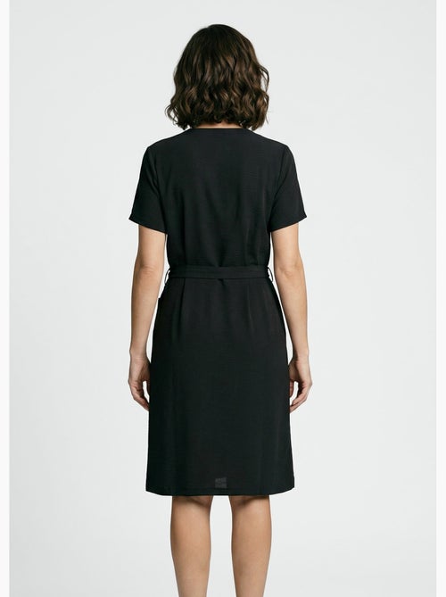 Vestido camisero de crepe, estilo étnico - Afibel - Kiabi