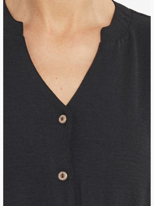 Vestido camisero de crepe, estilo étnico - Afibel - Kiabi