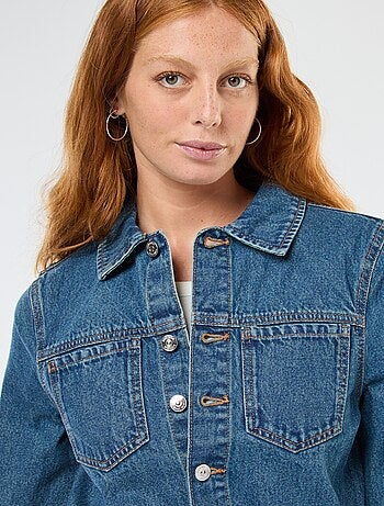 Vestido camisero de denim