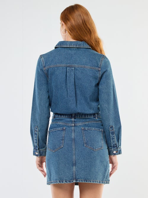 Vestido camisero de denim - Kiabi