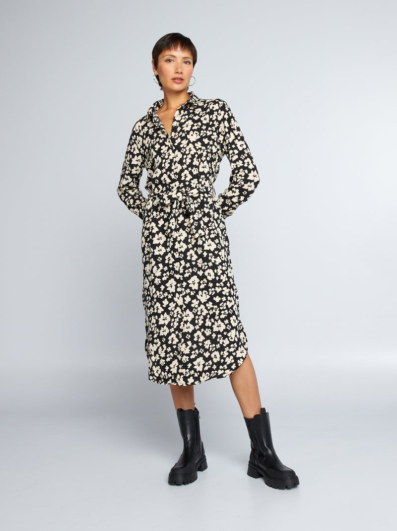 Vestido camisero de 'flores' 'JDY' NEGRO - Kiabi