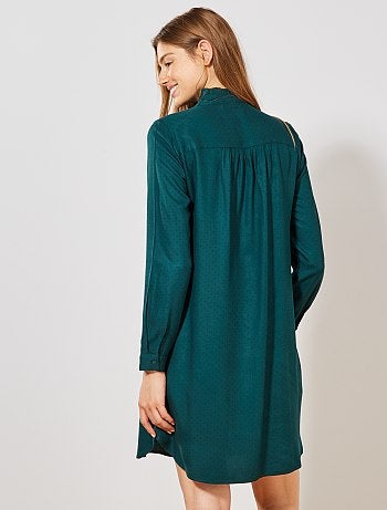 Vestido camisero de lunares - Kiabi