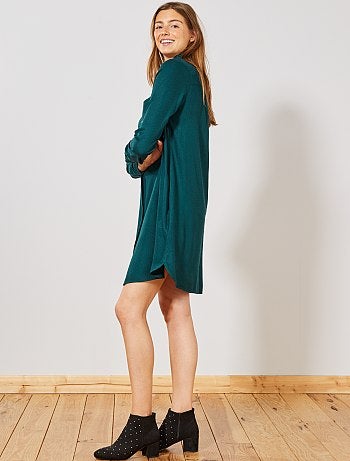 Vestido camisero de lunares - Kiabi