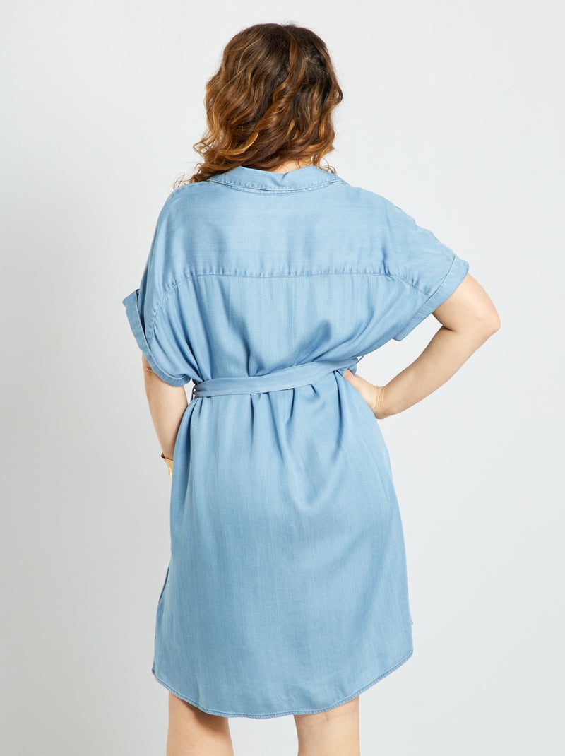 Vestido camisero de lyocell AZUL - Kiabi