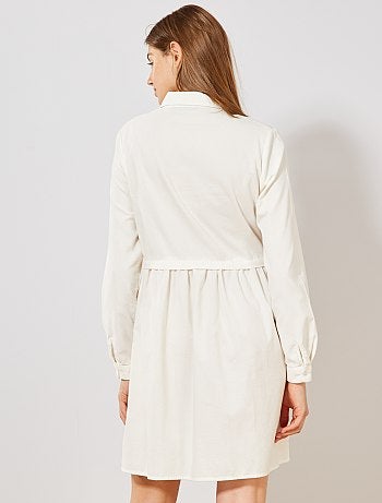 Vestido camisero de pana - Kiabi