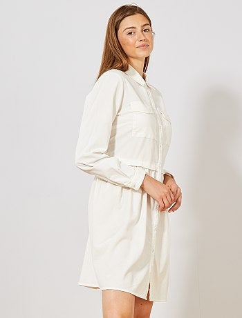Vestido camisero de pana - Kiabi