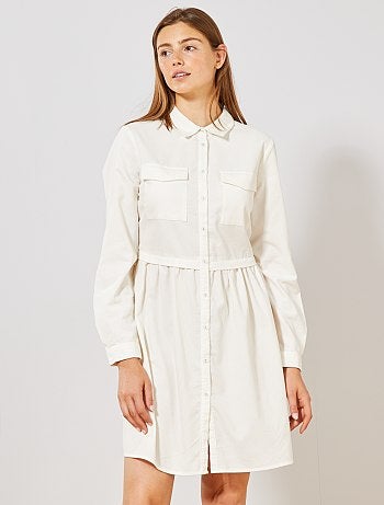 Vestido camisero de pana - Kiabi