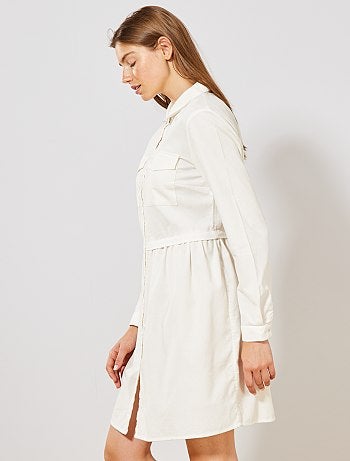 Vestido camisero de pana - Kiabi