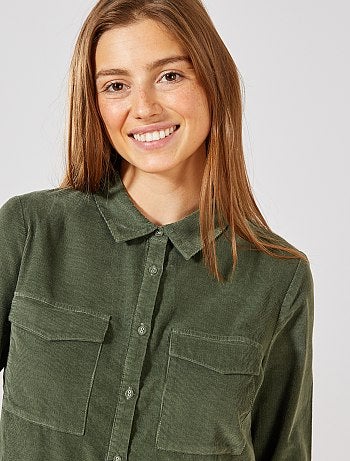 Vestido camisero de pana - Kiabi