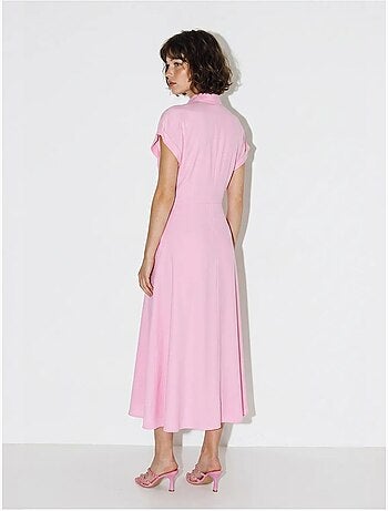 Vestido camisero de popelina con cinturón lucci
